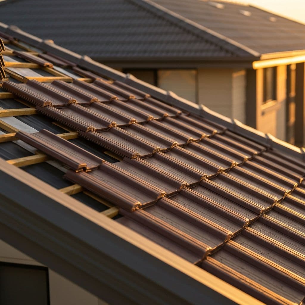 High-quality roof tiles being installed