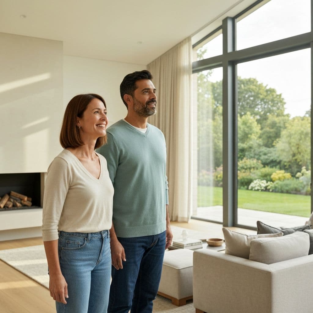 Happy family enjoying their new windows